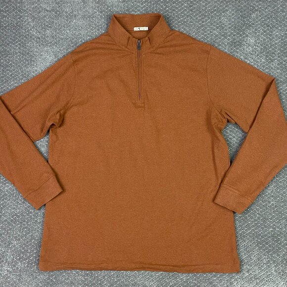 GenTeal 1/4 Zip Pullover Men's XL Rust Brown Orange Performance Wear Stretch - Picture 1 of 13